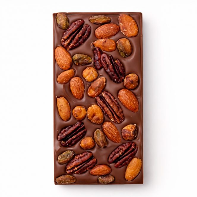 Tablette aux mendiants chocolat au lait